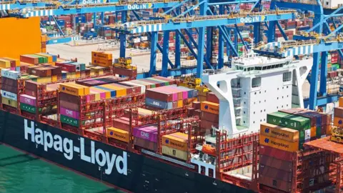 Getty Images A Hapag-Lloyd cargo ship