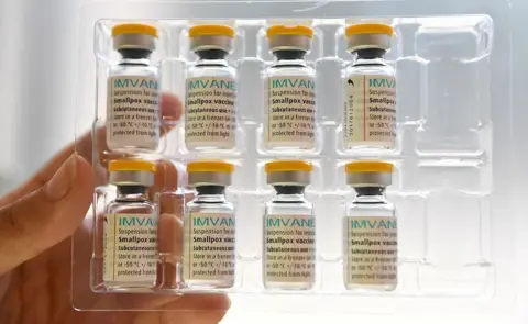 Reuters Doses of Bavarian Nordic's Imvanex smallpox vaccine, which is also used to protect against mpox virus, are pictured