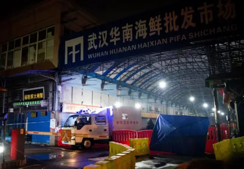 Getty Images Picture showing the closed and empty Huanan Seafood Wholesale Market in Wuhan, China.