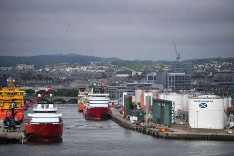 Getty Images Ships harboured in Aberdeen