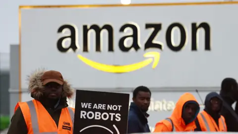 Getty Images Amazon workers protesting