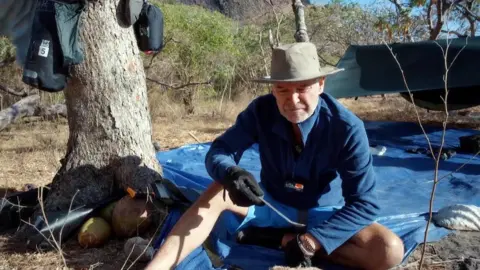 Channel 5 Schofield cooking on the island