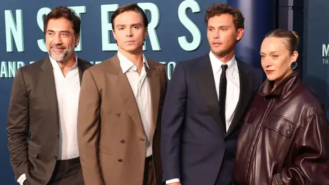 Getty Images Javier Bardem, Nicholas Chavez, Cooper Koch and Chloë Sevigny attend Los Angeles Premiere of Netflix's 