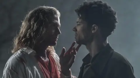 BBC/Larry Horricks/AMC Network Entertainment LLC Lestat de Lioncourt (played by Sam Reid) and Louis de Pointe du Lac (played by Jacob Anderson)