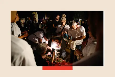 Getty Images Family members and friends of those attacked on October 7 at the Nova Festival have gathered to mark the one year anniversary of the attacks by Hamas