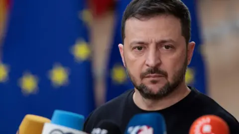 Getty Images President of Ukraine Volodymyr Zelensky attends the European Council on 17 October, 2024 in Brussels, Belgium.