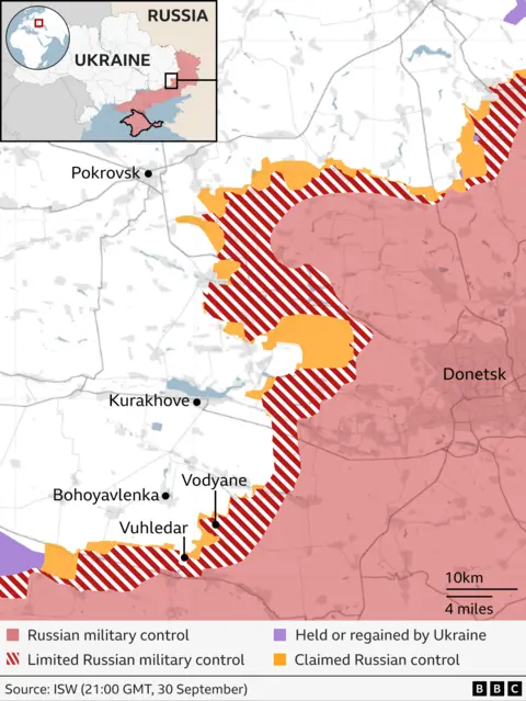 Map of eastern Ukraine