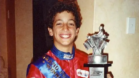 Daniel Ricciardo A young Daniel Ricciardo with a go-kart racing trophy