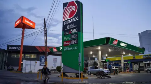 Getty Images A Pemex petrol station in San Luis Potosi, Mexico