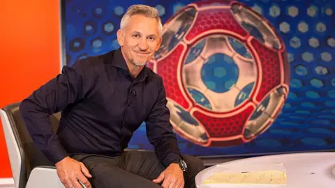 BBC Gary Lineker in the Match of the Day studio