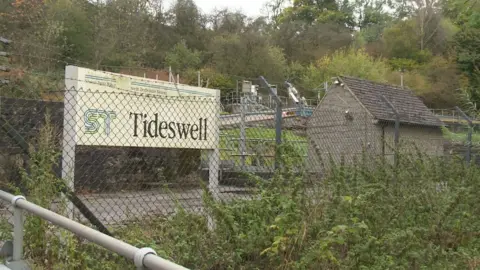 Tideswell Sewage works. A small site with barbed wire in the middle of the Peak District. 