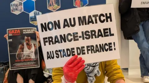 Luc Auffret/Anadolu Pro-Palestinian activists invaded the headquarters of the French Football Federation earlier this month calling for the match to be cancelled