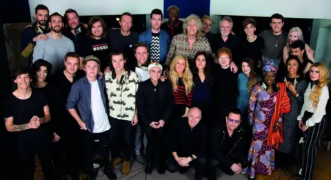 Band Aid Group shot of Band Aid 30