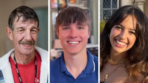 Supplied Three photos of the Nottingham Attacks victims side by side. From left: Ian Coates, Barnaby Webber, Grace O'Malley-Kumar.