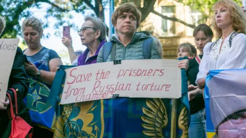 Getty Images Rally for Ukrainian PoWs in Odesa, September 2024