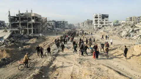 Reuters Palestinians in the northern Gaza Strip on Sunday