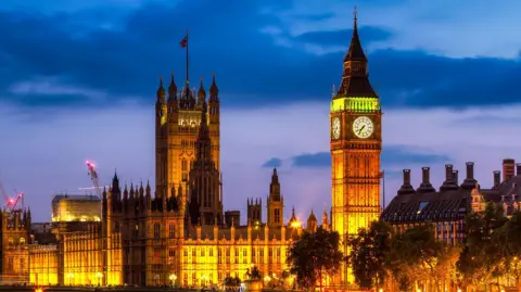 Getty Images Houses of Parliament lit up at night