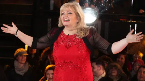 PA Media Linda Nolan being evicted from the Celebrity Big Brother House at Elstree Studios in Borehamwood in 2014