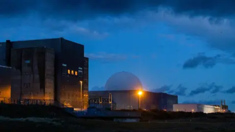 Getty Images The Sizewell A and B nuclear power stations in Suffolk. French state-owned utility company EDF is planning to build Sizewell C on the same site, but permission has yet to be granted 