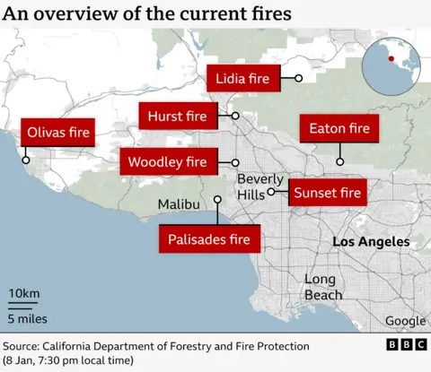 Overview of the fires