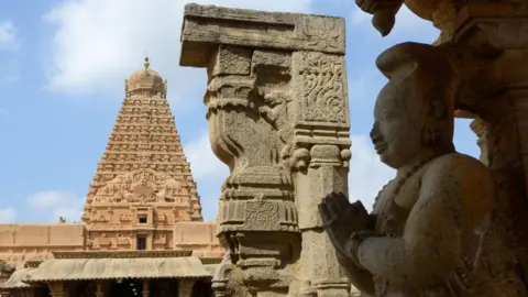 AFP Brihadishwara Temple in Thanjavur, built during the 11th century AD by king Rajaraja Chola I of the Chola Empire. The temple was classified as a World Heritage Site by Unesco on July 12, 2016 in Tamil Nadu, India