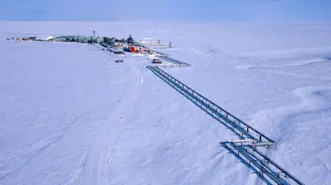 Getty Images A US oil facility near the north coast of Alaska, way above the Arctic Circle