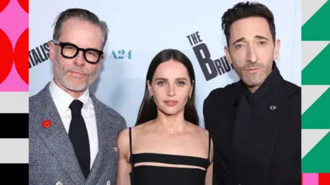 Getty Images Guy Pearce, Felicity Jones and Adrien Brody attend the Los Angeles Premiere of A24's 