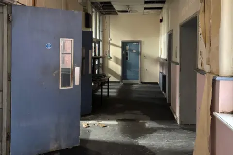 Nottingham University Hospitals NHS Trust The St Francis Building at the City hospital is pictured with wallpaper peeling off the walls