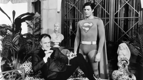 Getty Images Gene Hackman and Christopher Reeve in Superman IV