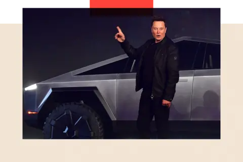 Getty Images Elon Musk standing next to a Tesla Cybertruck