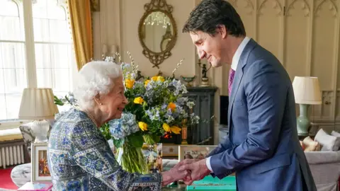 PA Media The late Queen Elizabeth met Trudeau soon after the Russian invasion of Ukraine