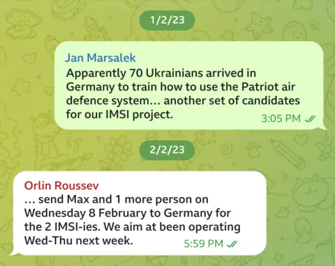 Telegram message exchange between Jan Marsalek and Orlin Roussev dated 1 and 2 February 2023. JM writes: 