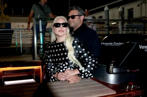 Getty Images Lady Gaga and Michael Polansky arrive at the Venice Film Festival in September, 2024