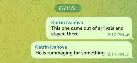 Telegram messages sent by Katrin Ivanova dated 27/11/21. 