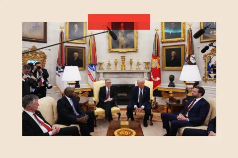 PA US President Donald Trump and US Vice President JD Vance meet with Prime Minister Sir Keir Starmer and UK Foreign Secretary David Lammy in the Oval Office at the White House in Washington DC